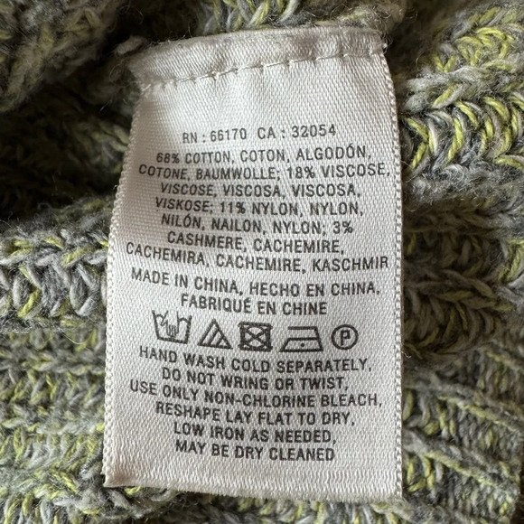 MOTH Super Oversized Boxy Cropped Sweater Lime Green Gray Size Small - Picture 3 of 4